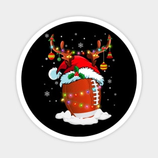 Reindeer Santa Hat Football Christmas Lights Xmas Magnet